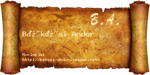 Békési Andor névjegykártya
