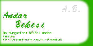 andor bekesi business card
