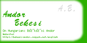 andor bekesi business card